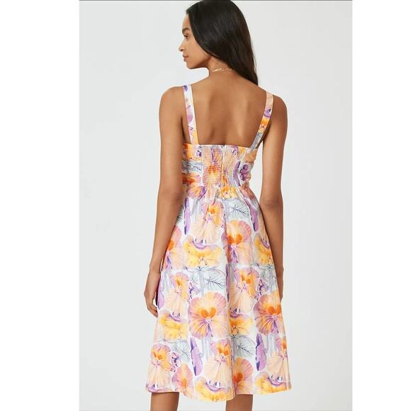 New Anthropologie Cecilia Pettersson Tie-Front Midi Dress SIZE 6 Yellow Floral - Picture 6 of 8